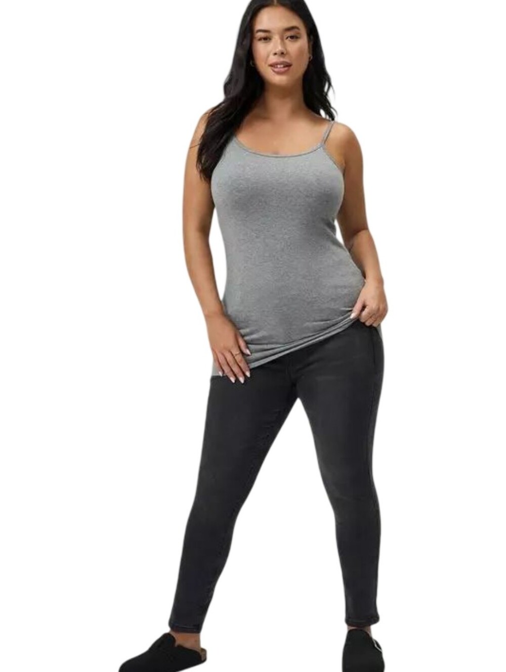 Torrid Heather Gray Foxy Long Length Tunic Cami Plus Size 5X New
